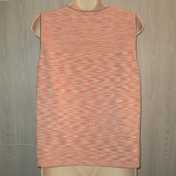 Jones Wear Knit Tank Top Size XL Variegated Peach, Salmon, Tan, Cream V Neck - Picture 3 of 4